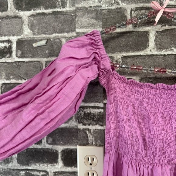 Sleeper Atlanta Pink Linen Dress midi - Picture 6 of 14